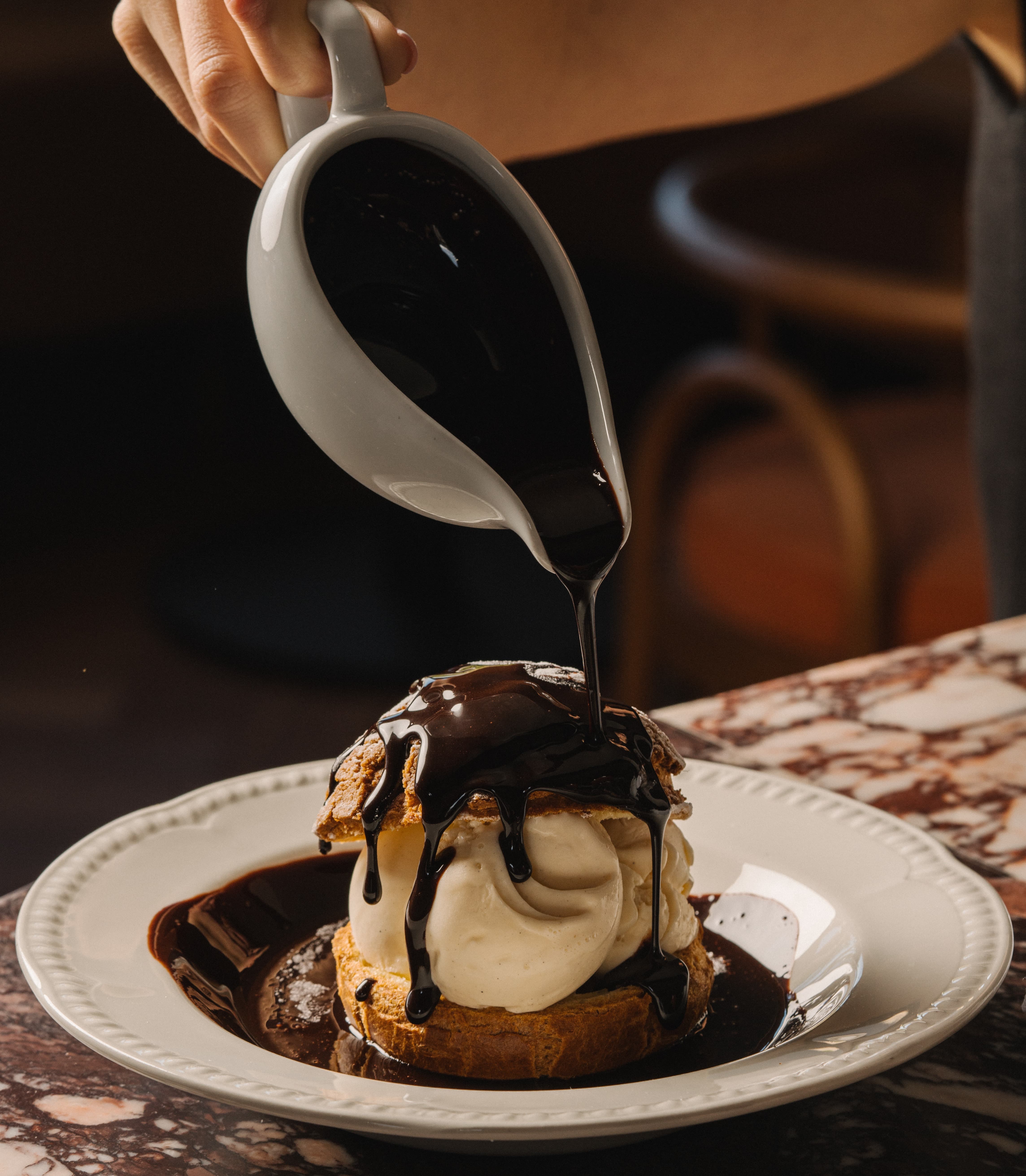 Chocolate dessert photography for Sydney restaurant campaign