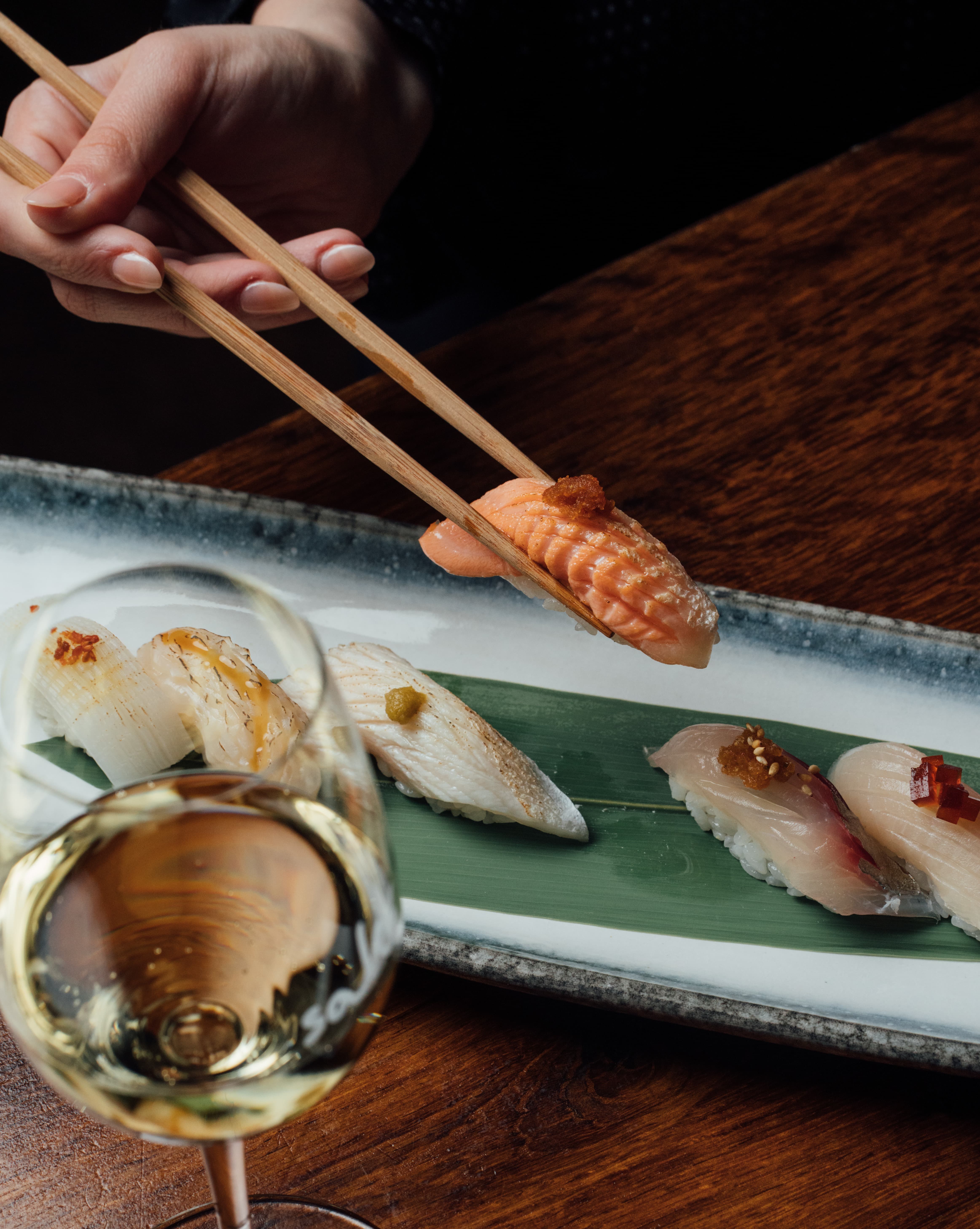 Nigiri sushi photography for Japanese restaurant social media